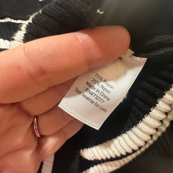 Nine West Black and White Striped Sweater - Picture 4 of 4